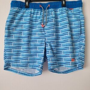 Blue Striped Men's Shorts